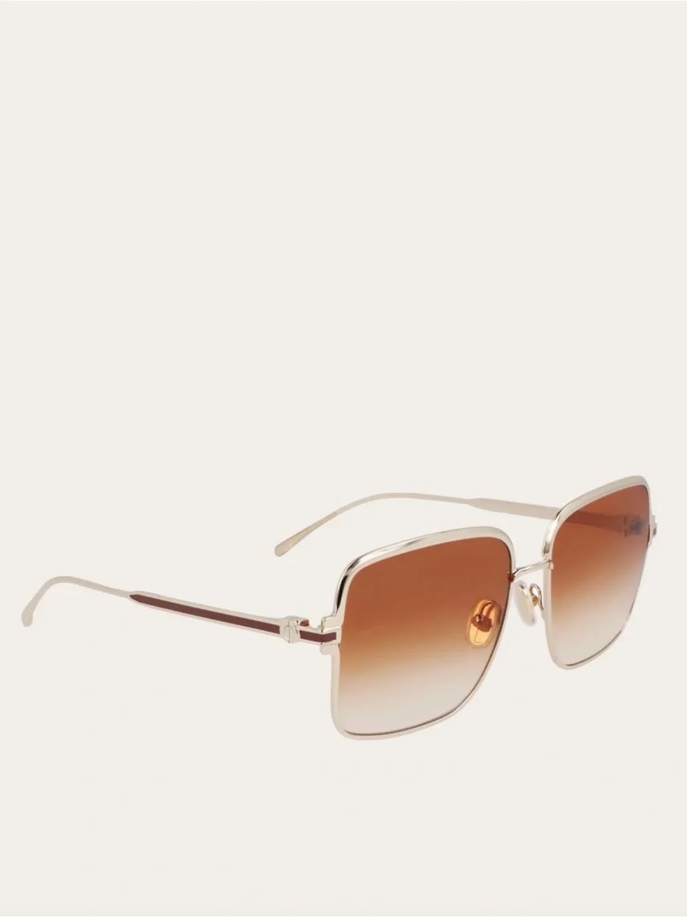 New Salvatore Ferragamo SF317S 704 Brown Lens Square Metal Women Sunglasses